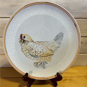 10” Round Plate Hen - Painted by Hand for Global Views Italy